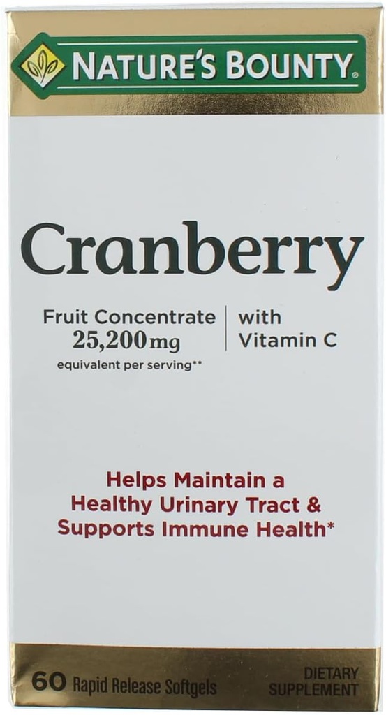 自然的丰盛的Cranberry 饮食补充 60软宝石