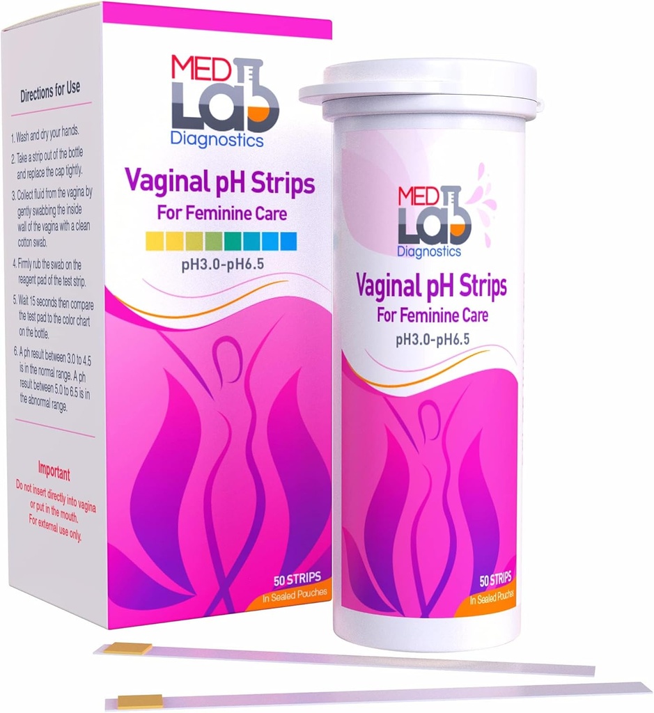 妇女阴道ph试验带(50厘米),BV细菌阴道病和酵母感染试验带。 对阴道健康、酸性和碱性进行女性pH测试。 密封邮袋的条纹