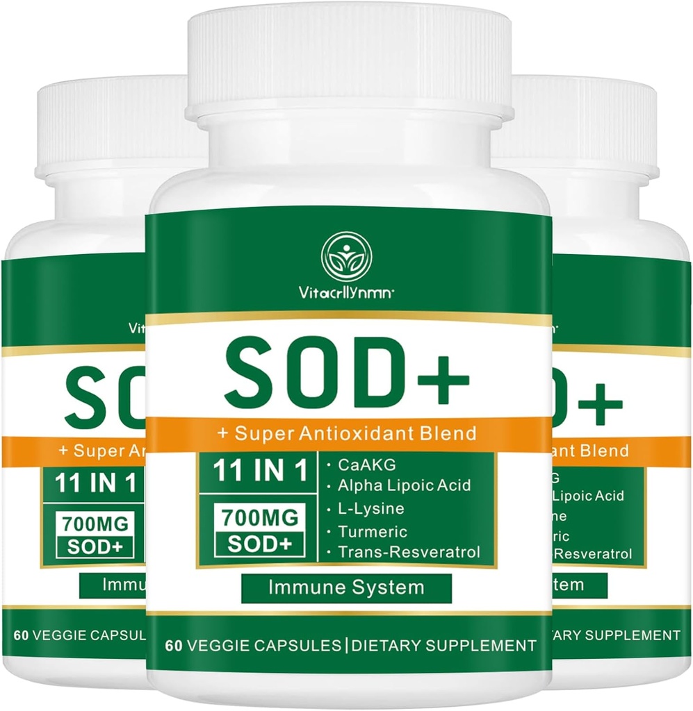 700MG Sod Superoxio Dismutaase 补充剂 - 细胞健康高概率抗氧化剂补充剂 - 180 盖