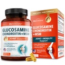 Glucosamine Chondroitin MSM 联合支持补编 - Collagen Peptides, Turmeric and Ginger, Hyaluronic Acid, Glucosamine Chondroitin Sulfate for Joint Comfort - Gluten Free, NGMO, 180 Capsules