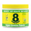 8 Greens Super Greens Powder + Prebiotic & Probiotic Blend 超食品促进古特健康,代谢, Debloating, 与纤维,消化酶,有机:螺旋菌,氯菌,柠檬液, 25种服务