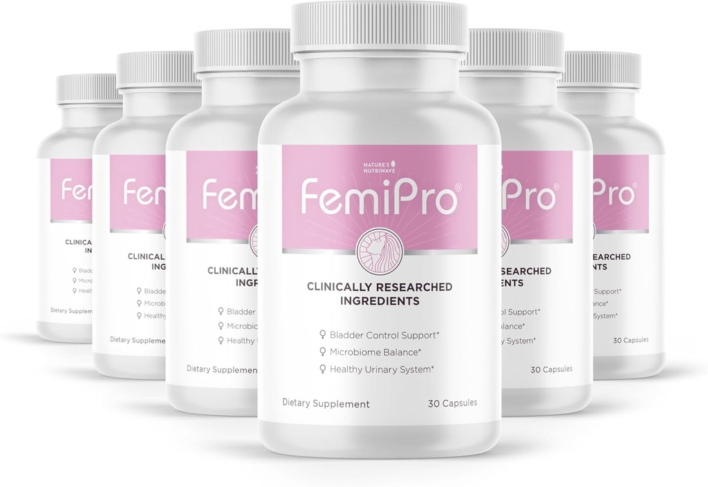 Femipro Bladder 女性和男性控制补充剂、天然草药和良药混合剂、支持 Urinary Tract 健康与微生物平衡 — — 在美国非GMO生产,30 Capsules,6个月供应