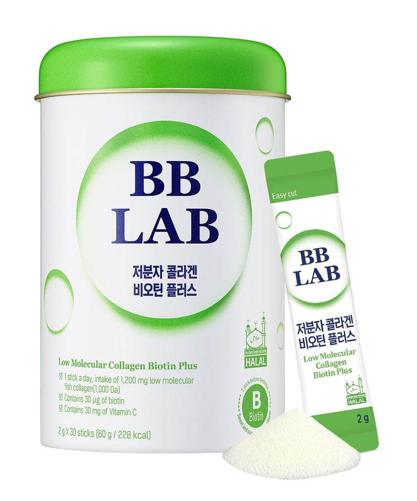 BB LAB 低分子圆锥体生物素 Plus,Halal Collagen,粉末补充剂,韩国海洋圆锥体,鱼类圆锥体,Biotin,维生素C,快速吸收,闪光肌肉火焰