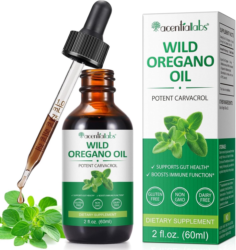 有机Oregano油液滴,以工厂为基地的野生Oregano抽取的石油或男女助燃剂/能源,促进消化系统,非GMO Vegan 60ML/2 Fl Oz