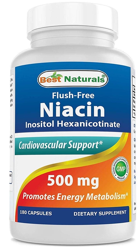 最佳天然物 Flush-Free Niacin Inositol 六氯硝基苯500毫克 180卡普尔
