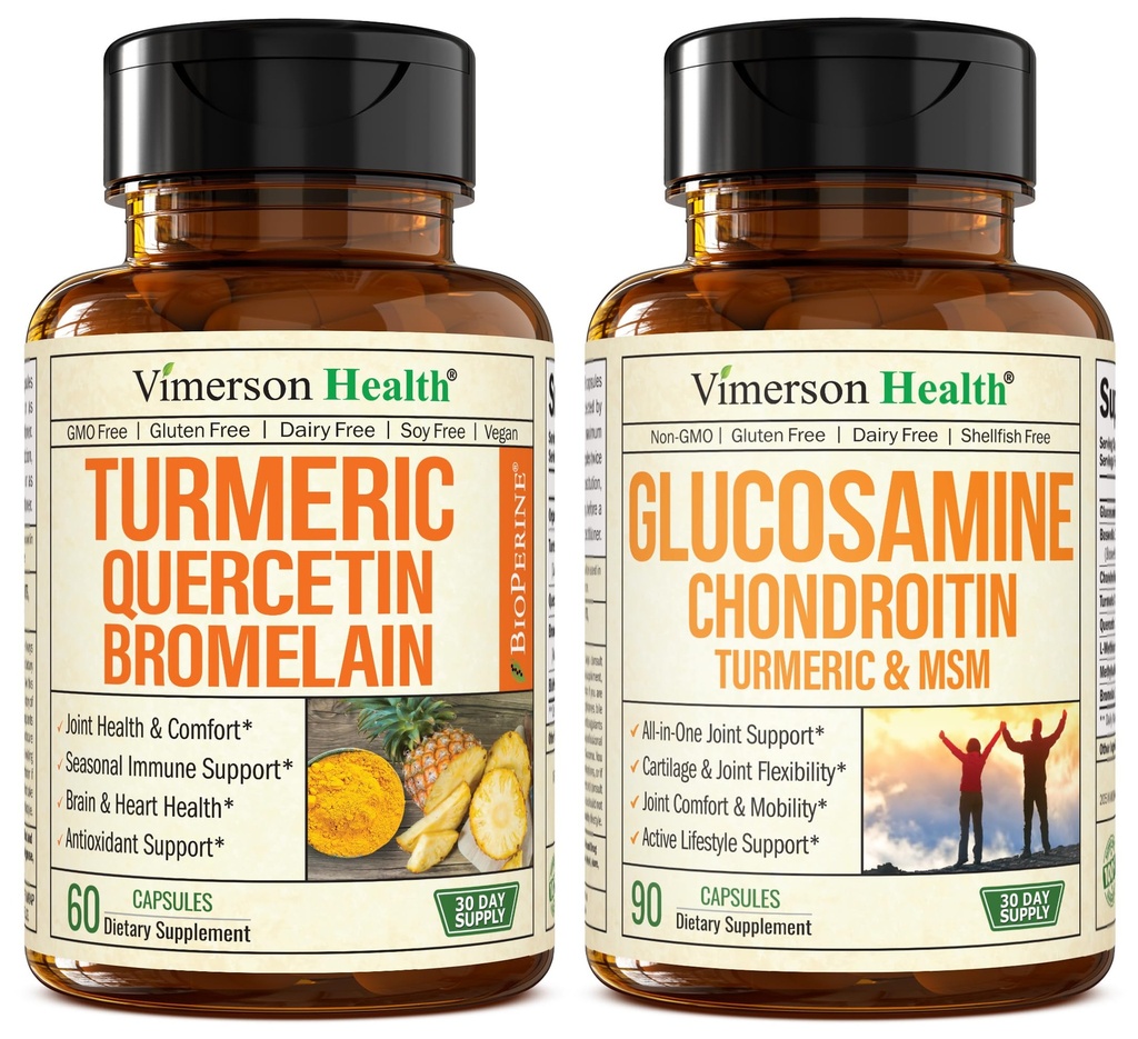 含有Bromelain和Turmeric Curcumin & Glucosamine Chondroitin MSM和Turmeric联合支助补编的素材