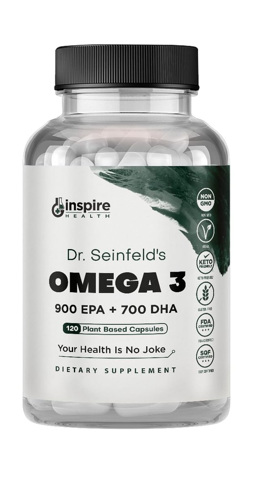 极佳Vegan Omega 3号补编 - 120 Capsules - Algae Omega 3号蔬菜补充剂 - 植物鱼油替代剂 - EPA DHA 补充剂 - 在美国制造 - 心力应激缓解药