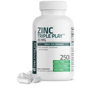 Bronson Zinc 三重奏 30mg 三重奏 含锌乙酸、皮氏剂和 Orotate 支持- Imune、抗氧化剂和皮肤健康支持- 250 植物卡普尔