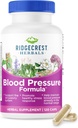 RidgeCrest Herbles 血压草药配方,12种草药,Poria蘑菇,Gastrodia, Gardenia, for Heart, Vascular, 环流健康(120计)