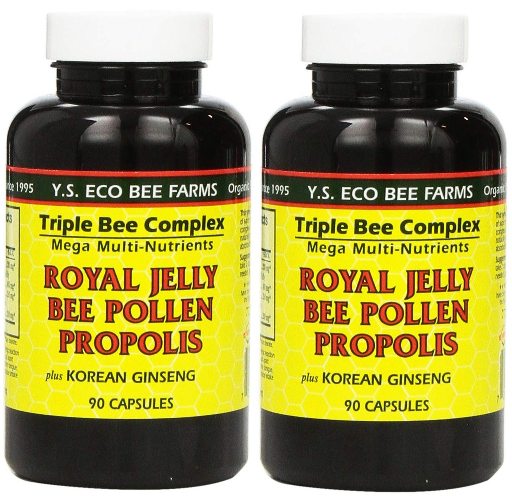 YS生态蜜蜂农场 皇家雪莉蜜蜂 Pollen Propolis + Korean Ginseng, 90 Capsules (2Pack) 互联网档案馆的存檔,存档日期2013-12-20.