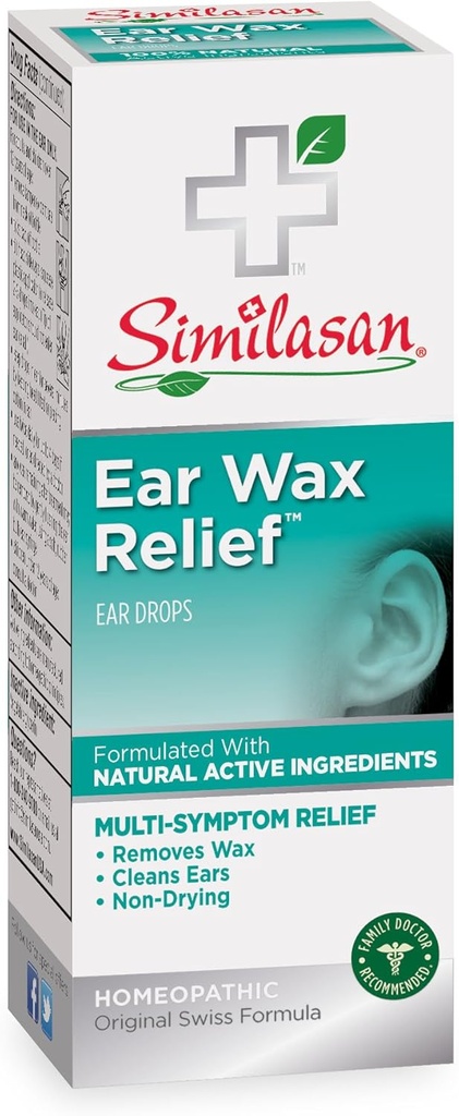 Similasan Ear Wax Ear Relief Ear Drops, 33-Ounce瓶(3号包)