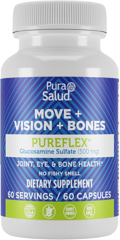 基本品牌 Pura Salud Pureflex Glucosamine 硫酸盐500mg, 60 Counters (Pack of 1)