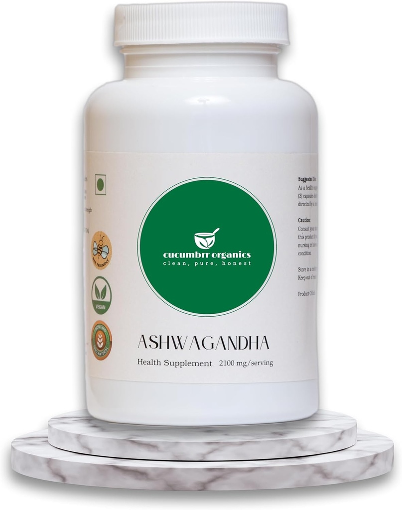 Ashwagandha 根提取补充 -- -- 100卡普尔,每服务600毫克,有机、Vegan、非GMO、Gluten-Free、压力救济和免疫支持