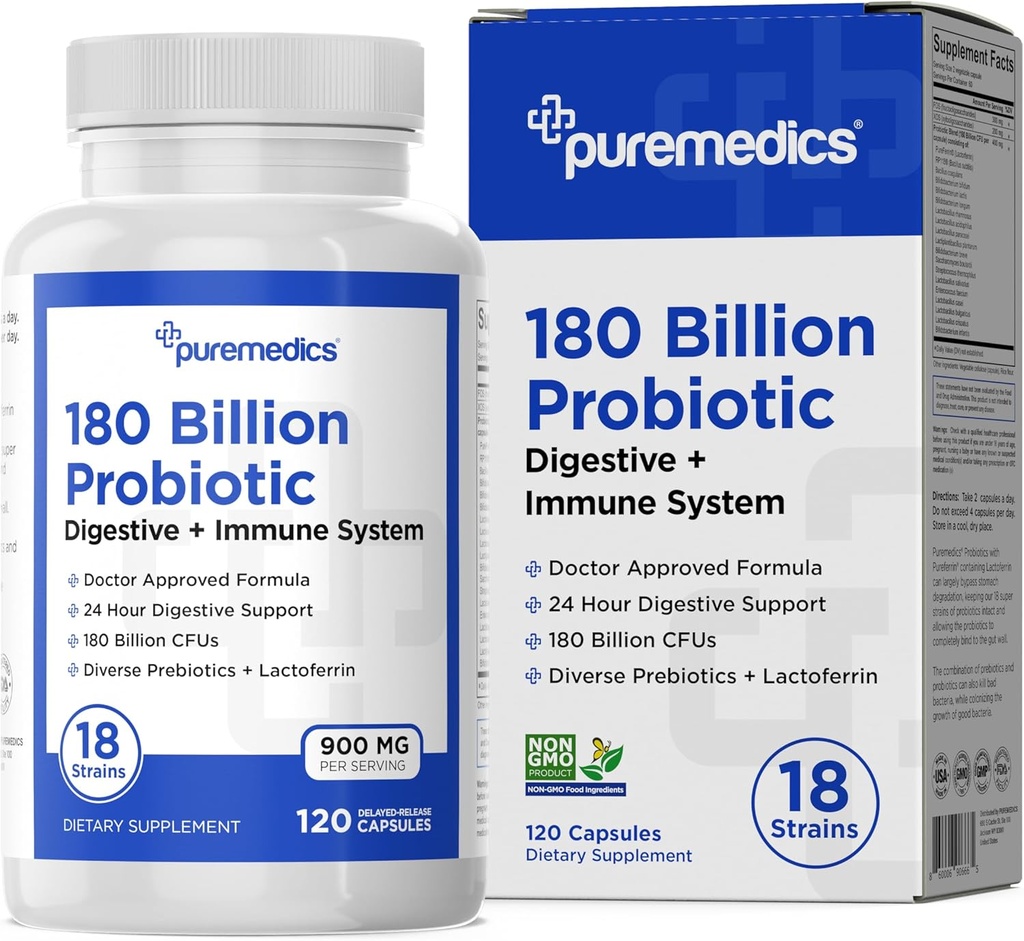 选择公式 180亿 CMU - 18 Strains + Lactoferrin + Prebiotics - 免疫、消化和古特健康 - 便秘、腹泻、气体和布洛廷 - 妇女和男子120克特