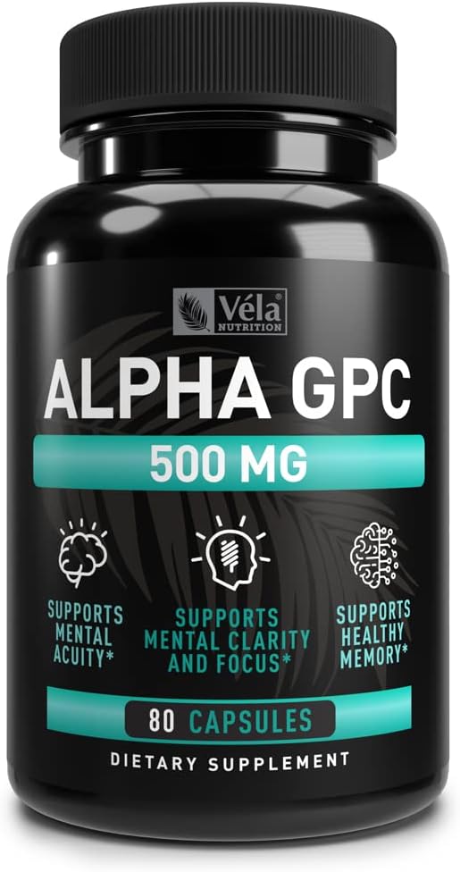 Alpha GPC 500mg Capsules QQ 80 Counter 支持健康认知功能 QQ 支持健康记忆 QQ 为最佳生物利用率量 QQ 非GMO 3 测试