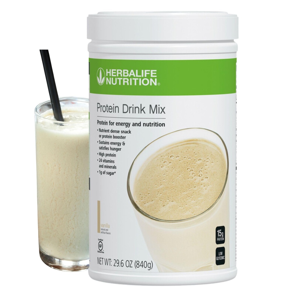 HERBALIFE 蛋白质饮料混合剂:香草味840g,营养剂甜味健康小吃,蛋白质