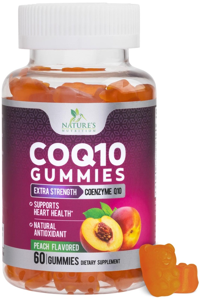 CoQ10 Gummys 100mg - 3X 强度,高吸收,心脏健康支持和能源生产的抗氧化剂补充,Ultra Coenzyme Q10 维生素,Coq 10 补充,Non-GMO - 60 CoQ10 Gummys
