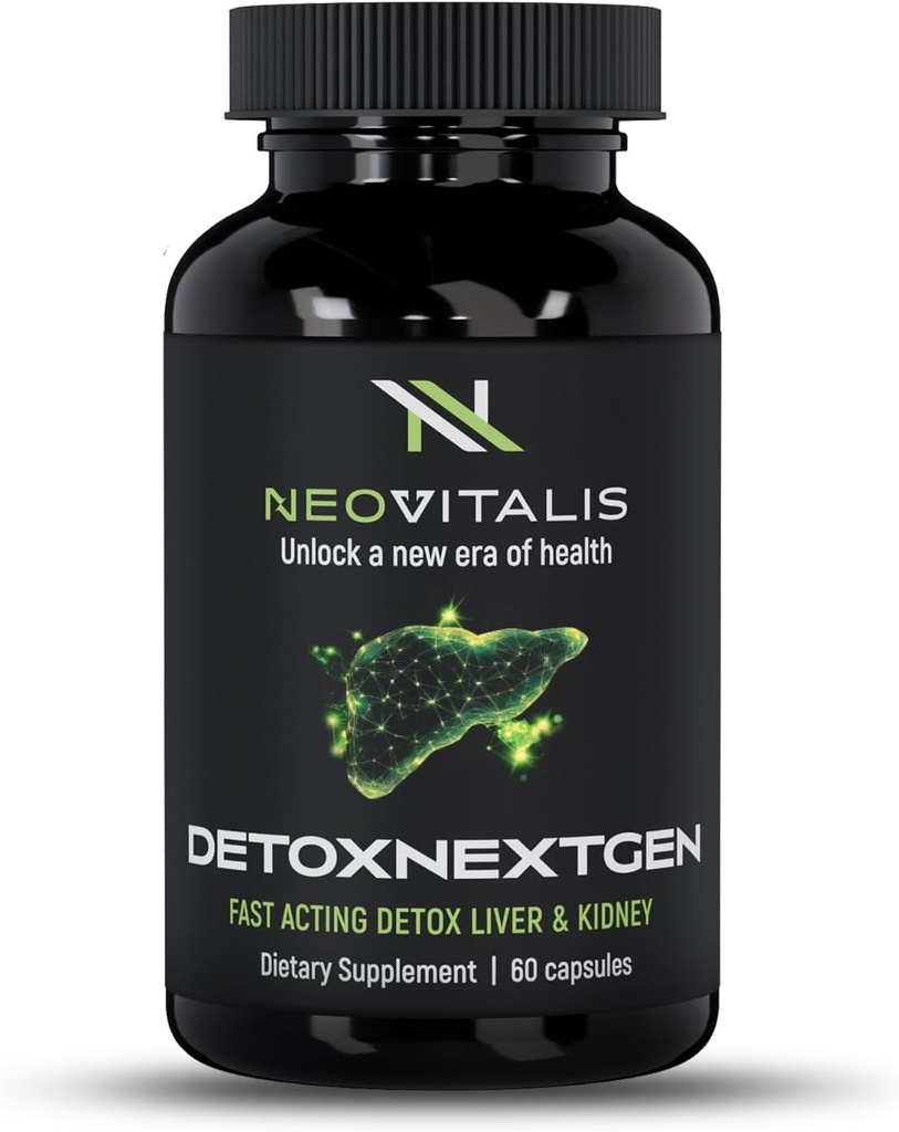 DetoxNextGen 高级快动作解毒活人和肾支持 配有 Milk Tentle & Dandelion Root - 推广自然清洁和毒素清除 饮食补充 QQ 60 Capsules