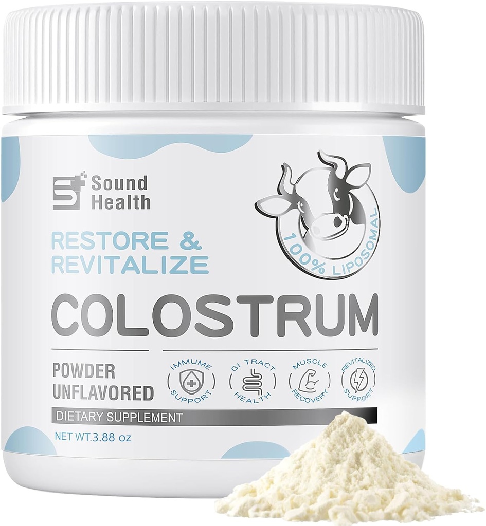 Colostrum Supplement Powder for Humans - Organic Bovine Colostrum Supplement for Gut Health, Hair Growth, Immune Support - Unflavored (73 Servings)