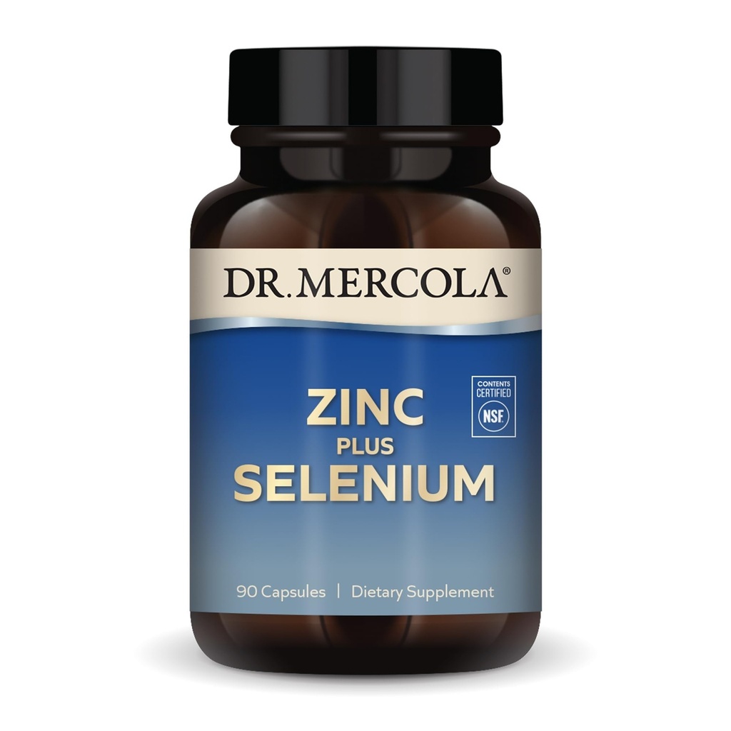 Mercola Zinc Plus Selenium博士 -- -- 矿物混合补充剂 -- -- 用于免疫、脑和呼吸辅助剂 -- -- 含锌甘油和铜 -- -- 无转基因和无胶 -- -- 90卡普尔(90架)