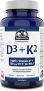 顶峰补充剂 - 维生素D3 K2, 180 Softgels - 用于帮助您保持健康骨骼,牙齿和肌肉的制定 - 支持体钙吸收和降低骨折风险