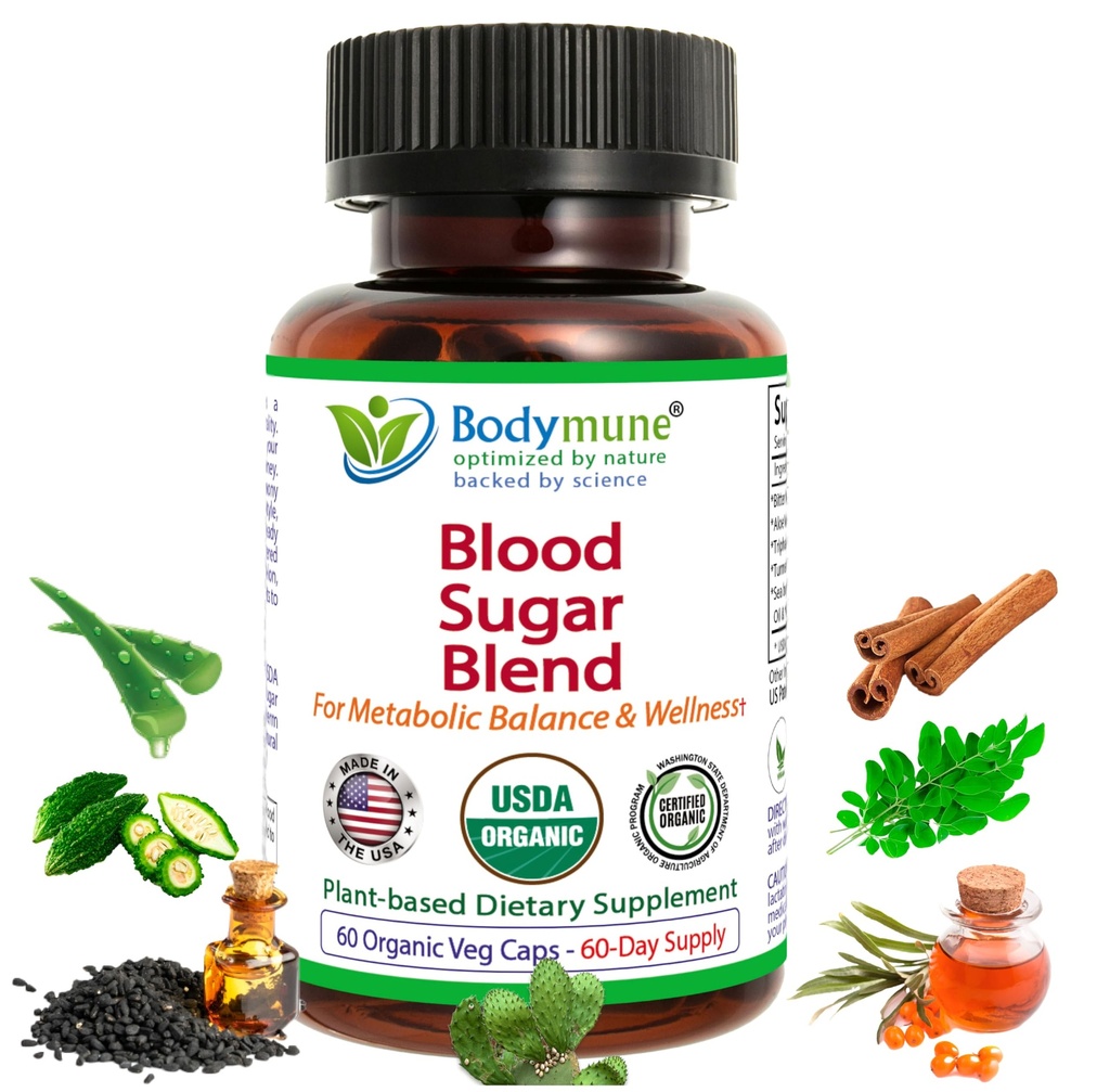 USDA有机血糖混合物 QQ支持健康代谢* 与Bitter Melon,莫林加,Aloe Vera,Nopal,Papaya Expless & More QQ60-Day Supplication QQ Vegan & Non-GMO USA-Made合拍.