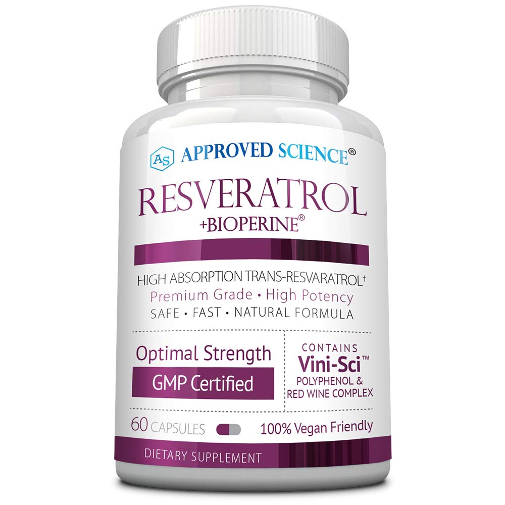 · 核准科学− resveratrol - 1 000 mg的Trans resveratrol - 250 mg的多酚− 98%的纯度水平 - 包括生物perine−- 60 Vegan 友好瓶 - 1瓶
