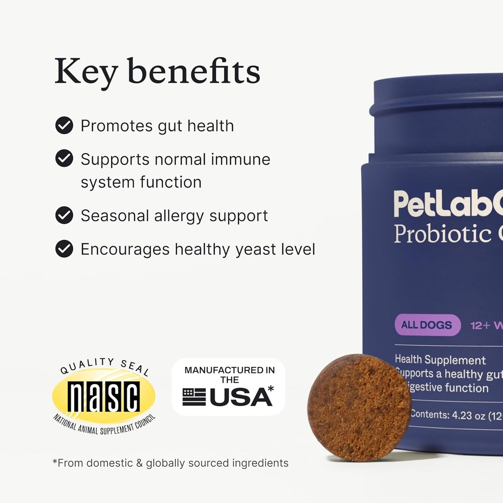 PetLab Co. - Gut & Ear Health Bundle: 狗的抗生素, 支持Gut Health & Seasonal Alergies, & Ear cleaner for Dogs, 支持Yeast & Health Ear Canals - 易用公式