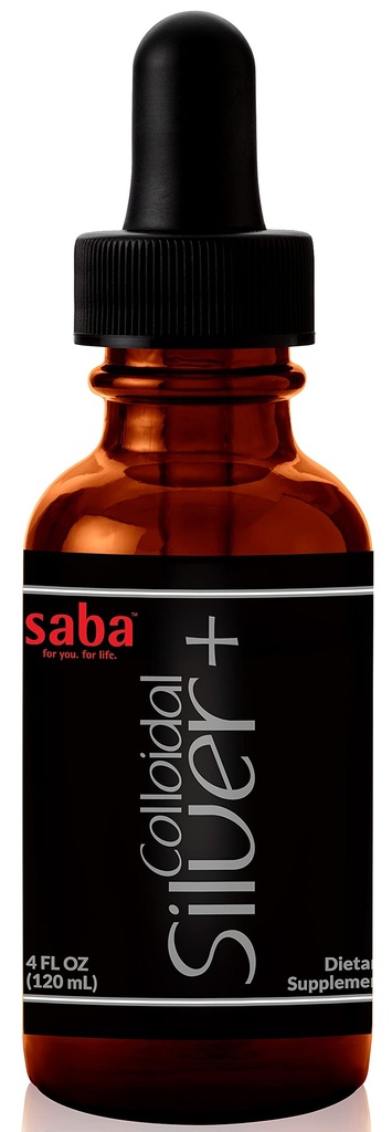 Saba Colloidal Silver 50PPM, 4Fl Oz. – 季节性健康, 免疫支持 - 这个多用途产品来汉代, 24个家庭必须服务。