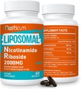2000年 MG Liposomal Nicotinamide Riboside 配有 TMG & Pterostilbene, 高生物利用率 NAD+助推补充, Niacinamide 能源高级,豁免,年龄耐受,120软胶