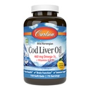 Carlson - Cod Liver Oil Gems, 460 mg Omega-3s, Plus Vitamins A和D3, Wild Caught 挪威北极Cod Liver Oil, 可持续来源的北欧鱼油盖,柠檬, 150软胶