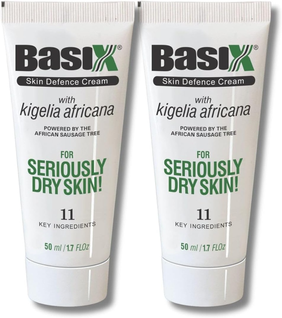 Basix Skin Defense Cream (Twin Pack) 基格利娅非洲香肠树 Soothes Eczema Psoriasis 皮肤炎 干痒性皮肤皮质天然成份 姜汁 Rosemary 维生素 E Rose Aloe
