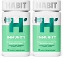Habit豁免补编2 Pack(120 Capsules) - New Look, Echinacea, Elderberry, Turmeric, Zinc Blend 支持免疫健康和抗氧化剂水平, Vegan, Non-GMO