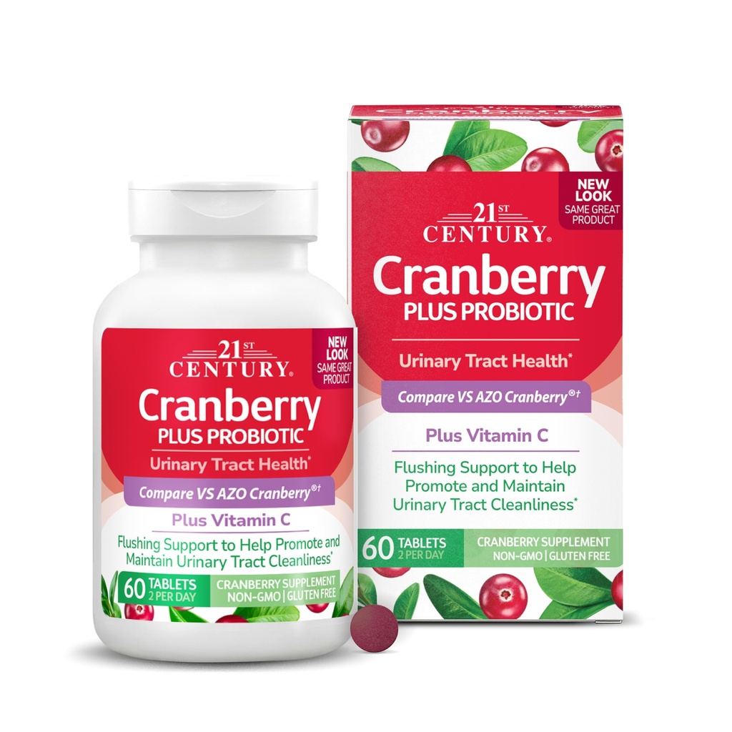 21世纪 Cranberry + Probiotic 片, 60 个伯爵