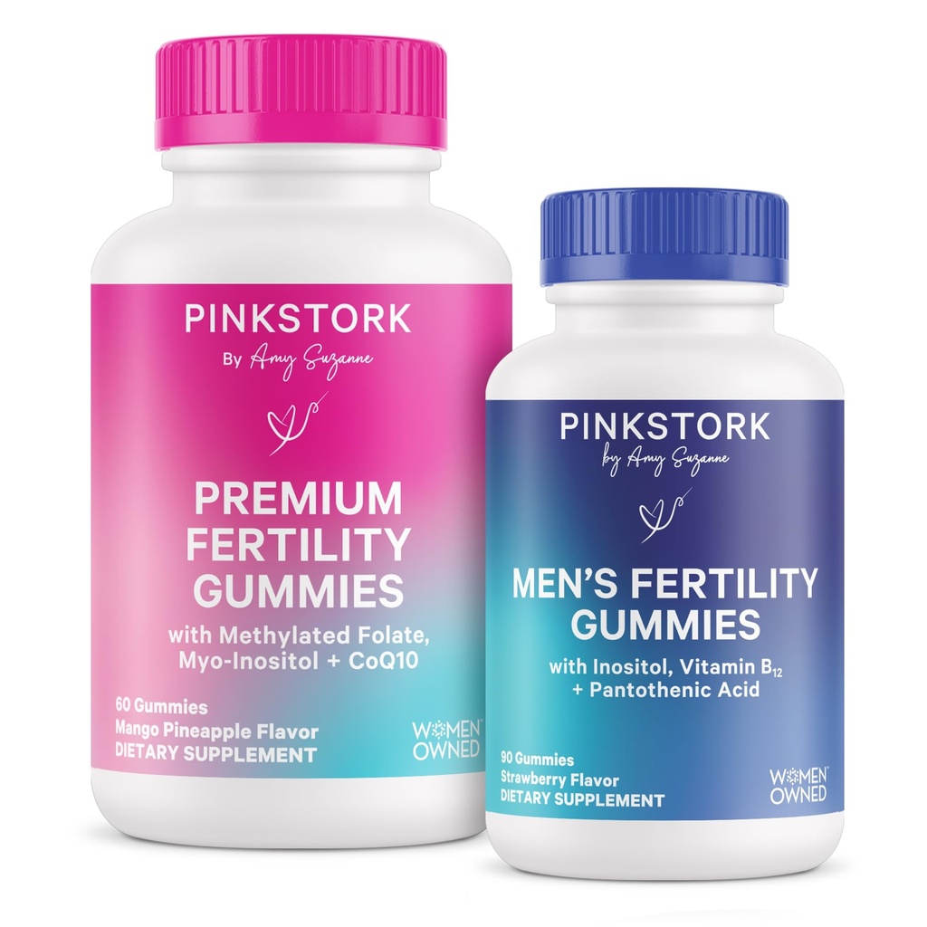 Pink Stork 妇女和男子的生育率-产前孕育支助-Inositol、COq10、Folate-激素平衡