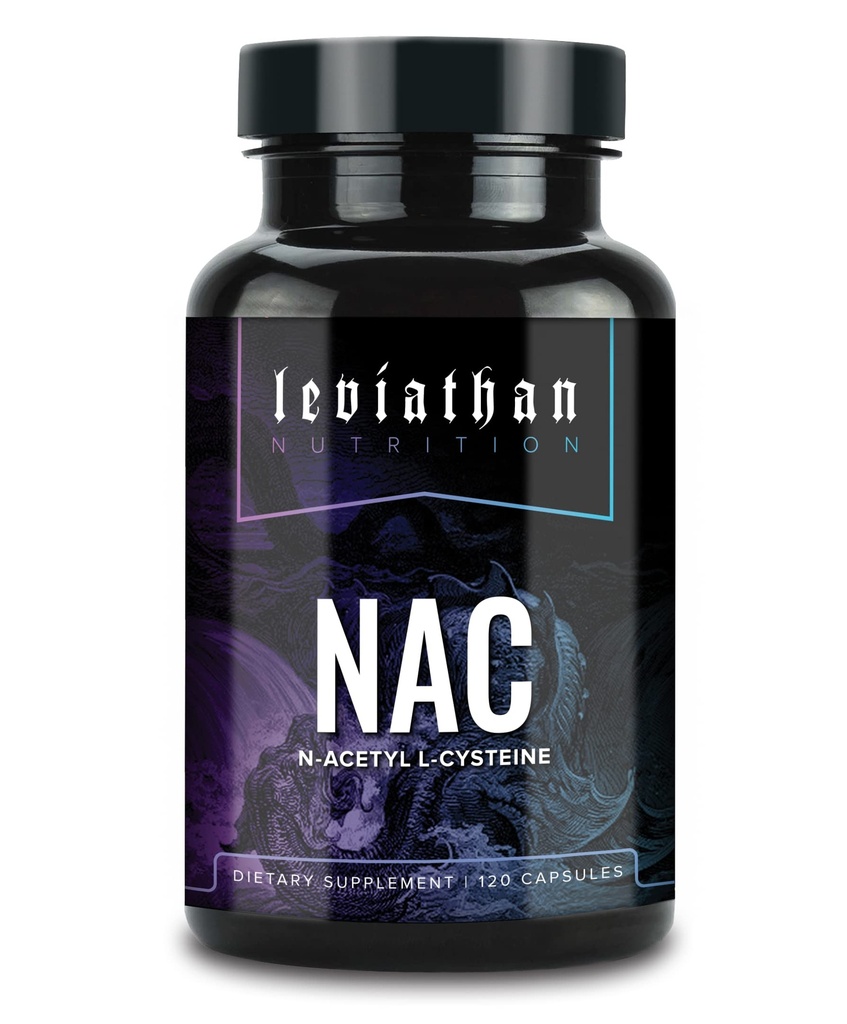 利维坦营养 NAC 补充 N-乙酰基 Cysteine 用于肺脏,肝脏,免疫支持 - 强抗氧化剂支持 boost Glutathione Levels 600mg,120 Capsules