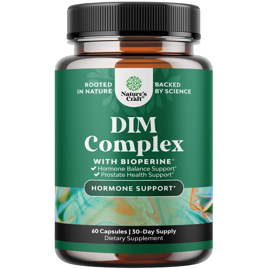 纯DIM 配有生物丙烯的男性补充剂 - DIM 配有雌激素的男性配有Hormone平衡和前列腺健康-Diindolylmethane Testosterone 配有 Brocoli Florets的复合剂 - 60 Capsules