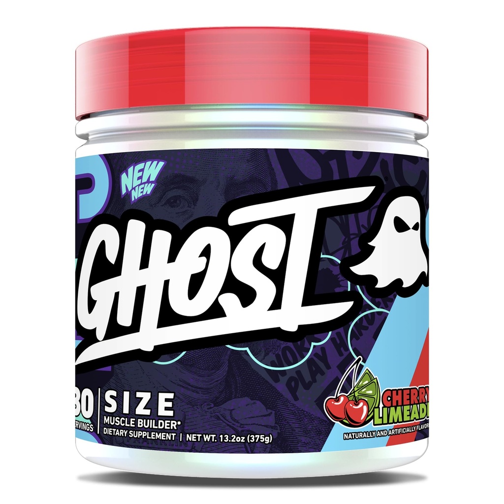 GHOST 大小肌肉构建器 饮食辅助 - Cherry Limeade, 30 services - 支持肌肉生长和壮大 男与女 - Creatine & Betaine - 无糖 & Gluten