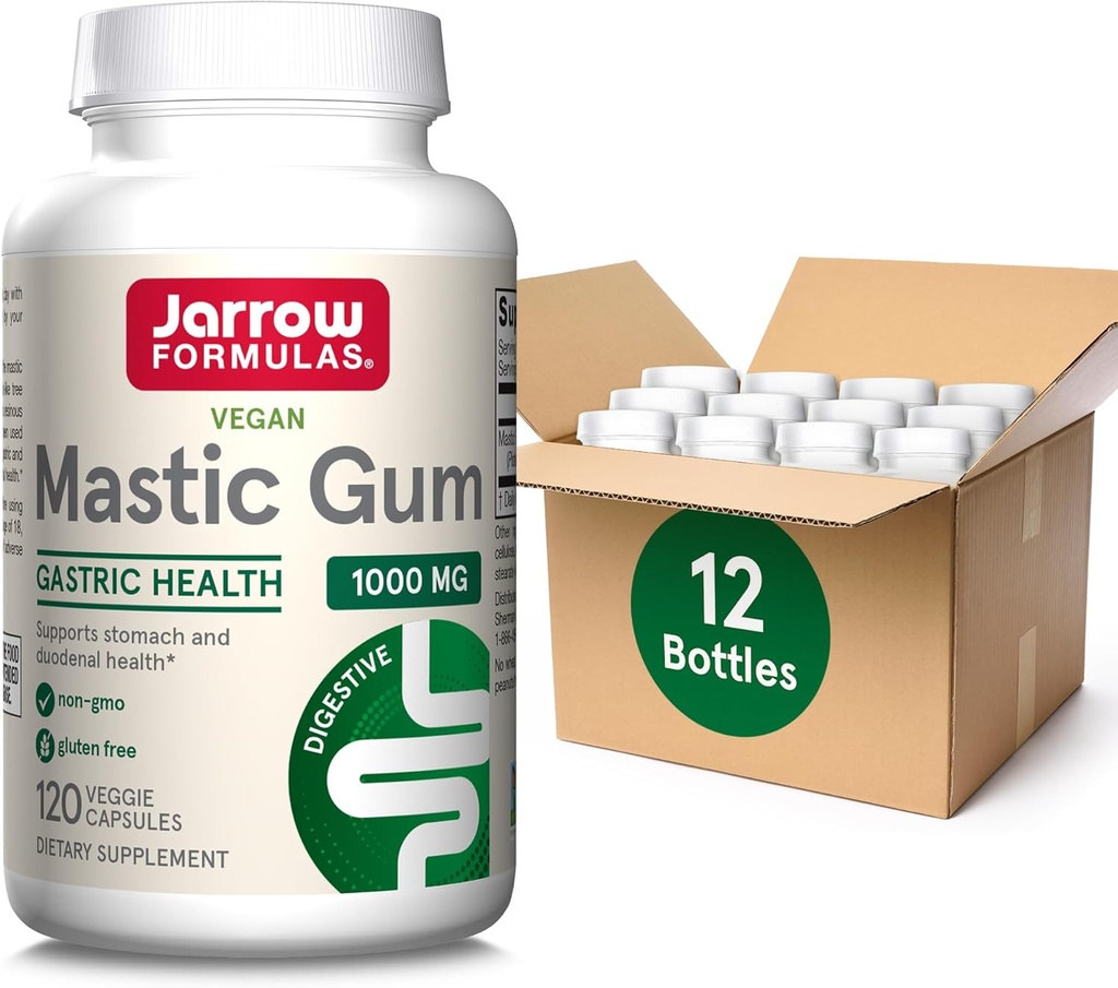 Jarrow 配方 塑料 1000 mg,胃肠健康支持膳食补充,120 Veggie Capsules,60天供应,12包