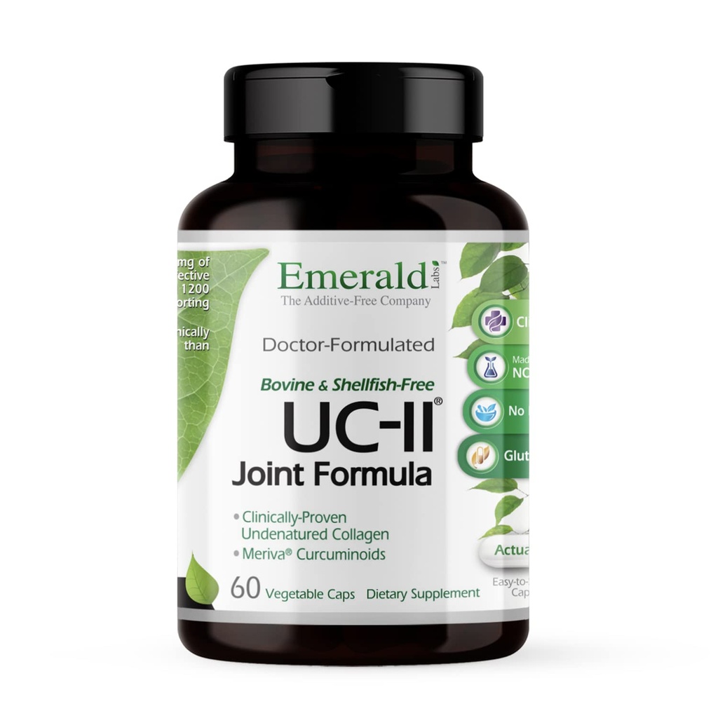 EMERALD LABS UC-II 联合公式 - 用未鉴定的II型钴、生物丙烯、Curcuminoids & More 用于肌肉和联合健康及流动性和灵活性支持-60个蔬菜罐头制造