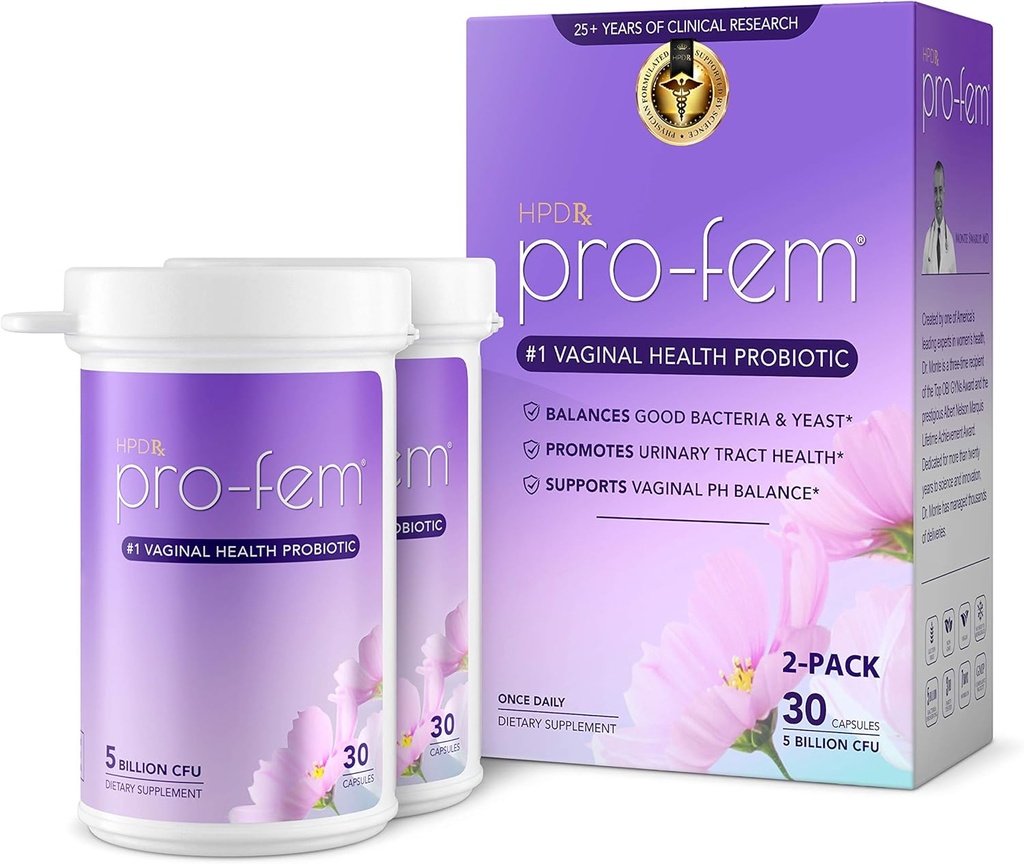 HPD Rx Pro-Fem #1 阴道健康 Probiotic → 阴道Probiotics → 临床证明促进Yeast & PH平衡,尿道Tract Health → 女性Probiotics → 工作7天 → 30 Capsules → 2-Pack