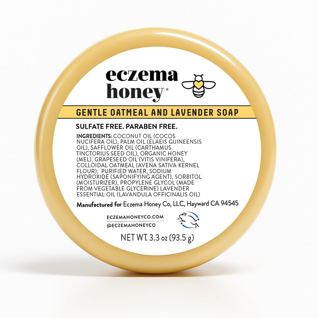 EZEMA HONEY 优雅的燕麦和薰衣皂 -- -- 天然的埃切马体洗 -- -- 干、痒、敏感和易燃皮肤的每日优雅肥皂(3.3奥兹)