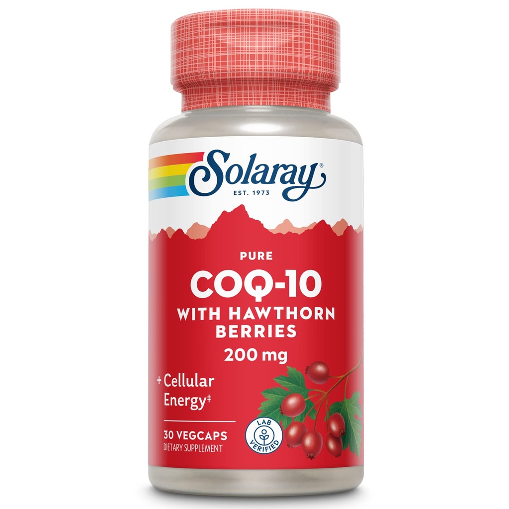 SOLARAY纯CoQ-10 200 mg → 健康心脏功能和细胞能量支持 → 增强 Herb Blend → 30 Veg Caps