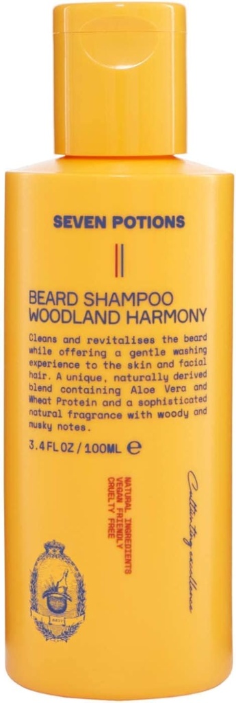 7 Potions Beard Shampoo for Men——温柔,清洗干净,无痒的胡子——自然,Vegan,无残忍——(Woodland Harmony,3.4 Fl Oz)