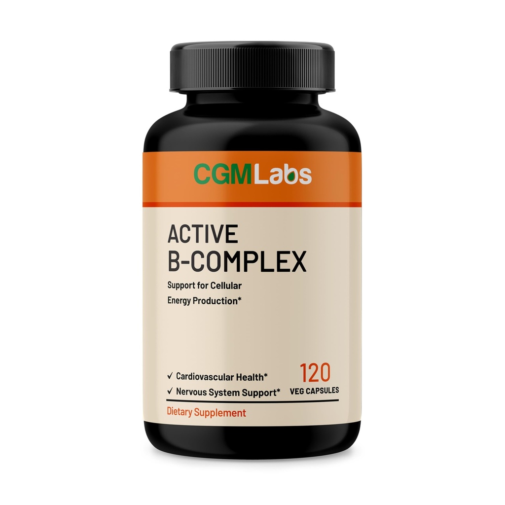 维生素B复合体 - 活性B1, B2, B3, B6, B12, Thiamini, Riboflavin, Niacin, Folate, Biotin, Pantothenic Acid, Inositol by CGM Labs
