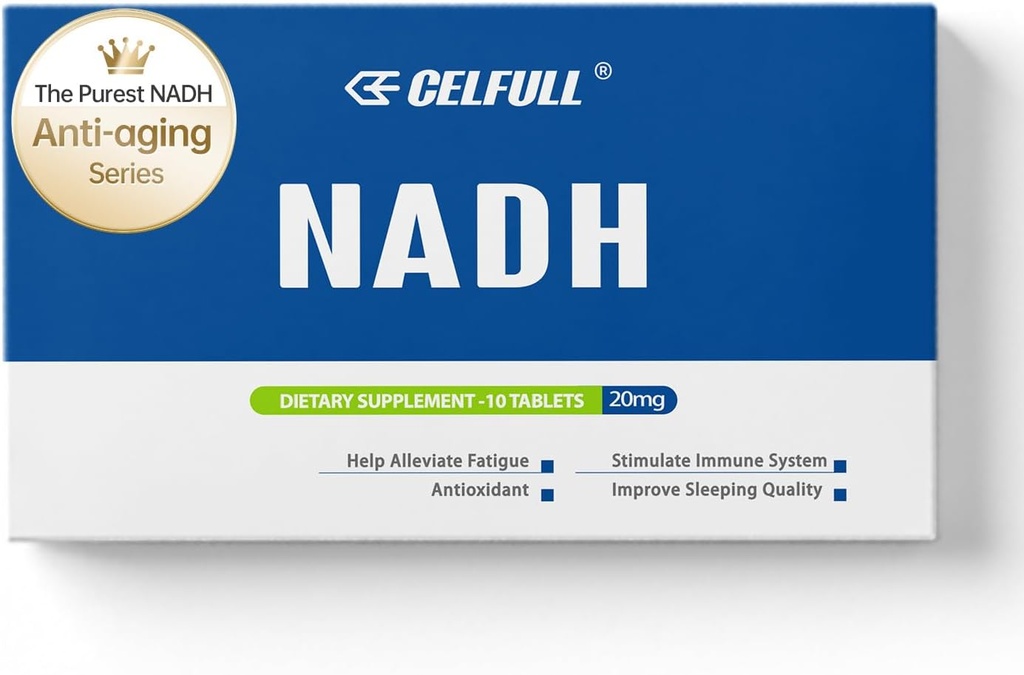 CELFUL NADH 补充40mg 缺氧NMN 替代NAD+ 补充免疫支持抗衰老脑机能识别和慢性脂肪补充