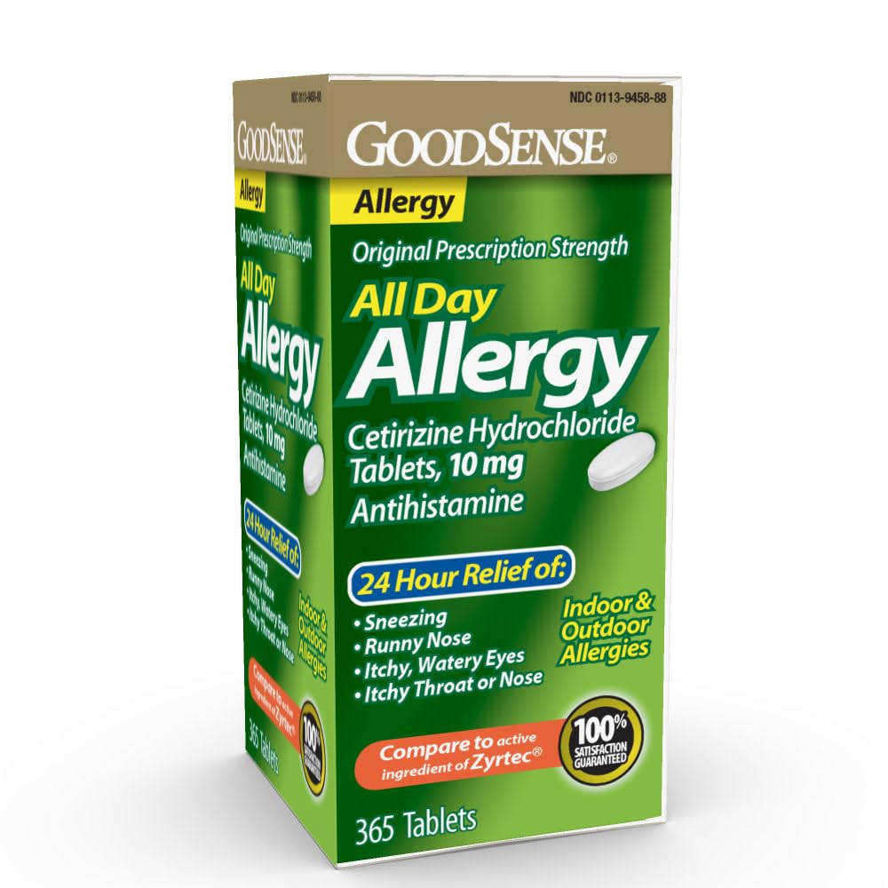 GoodSense All Day过敏,Cetirizine 氯化氢片,10毫克,安非他明,365分