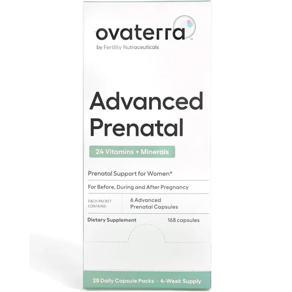 Ovaterra 妇女产前高级维生素,含550毫克胆碱、甲基folate、Cheladel铁和24种营养剂 168卡普尔 -- -- 28天供应
