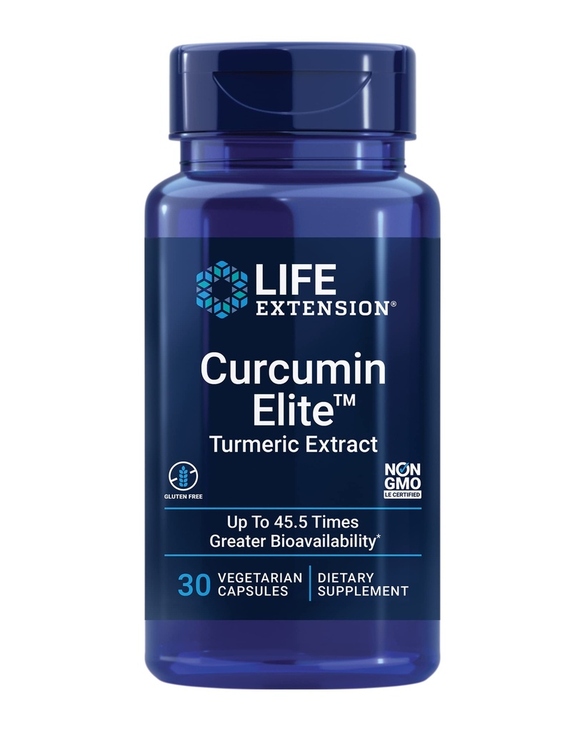 寿命延长Curcumin EliteTM Turmeric 提取器,500毫克,curcuminoids, turmerones, Fenugreek, 炎症健康支持, 心脏和免疫支持, Gluten-Free, 非GMO, 蔬菜, 30 Capsules
