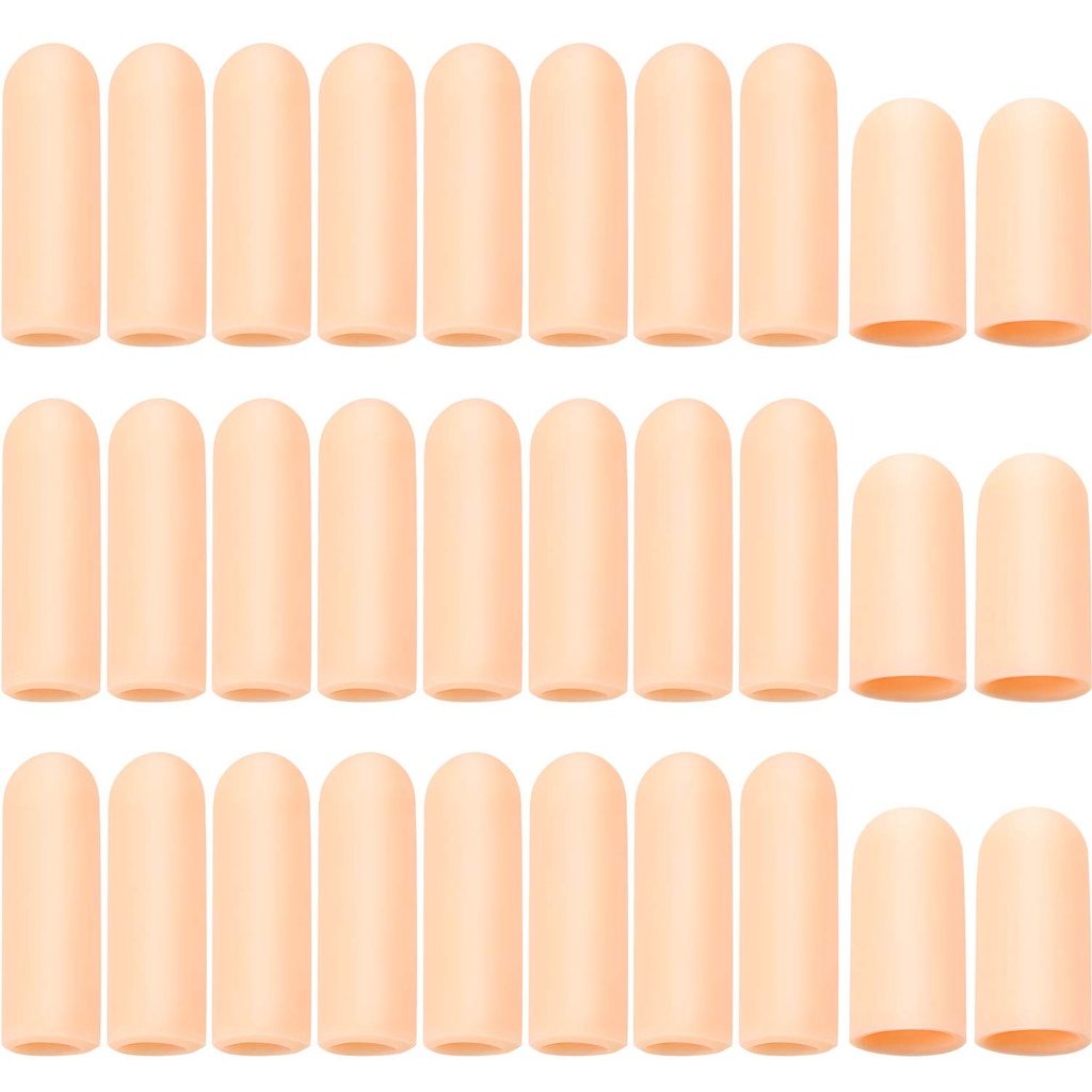 Frienda 30 Piecs Gel Finging 保护者 Cots Silicone 封面 用于手指裂纹触发器支持(杏仁)